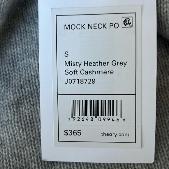 Nwt Throry cashmere Mocked Neck Sweater in Light Heather Grey Small - Picture 10 of 12
